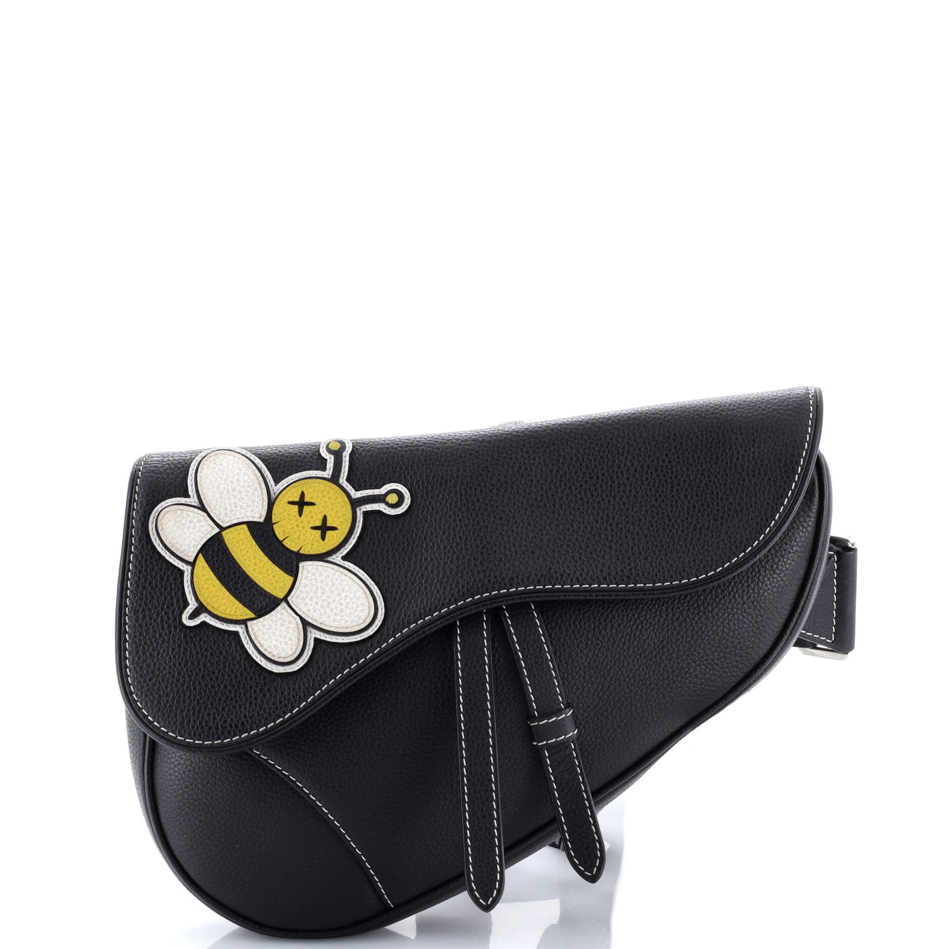 Dior KAWS Saddle Crossbody Bag Leather with Applique