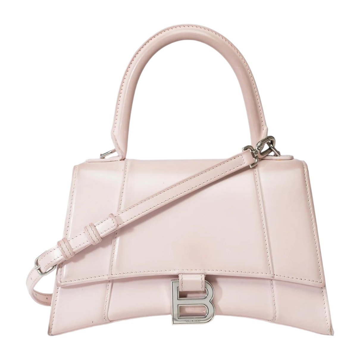 Hourglass leather handbag