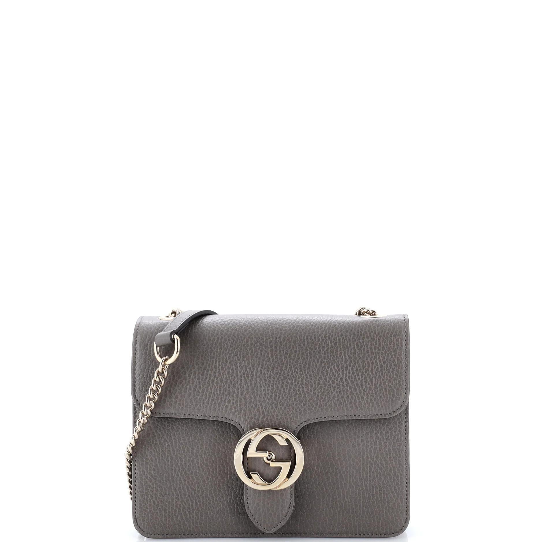 Interlocking leather handbag