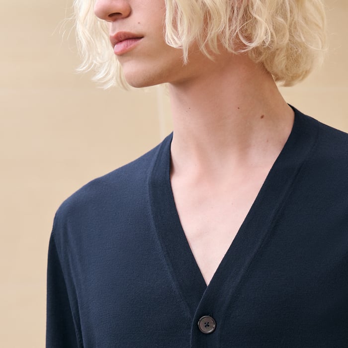 Marine "Detail H" Buttoned Cardigan