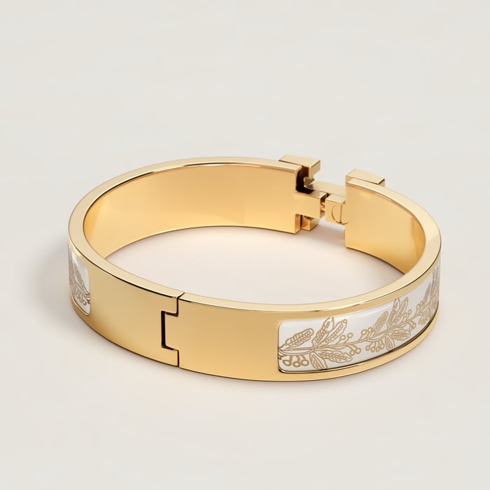 Orfèvre Jaune or Blanc Clic H Poste Et Cavalerie Bracelet