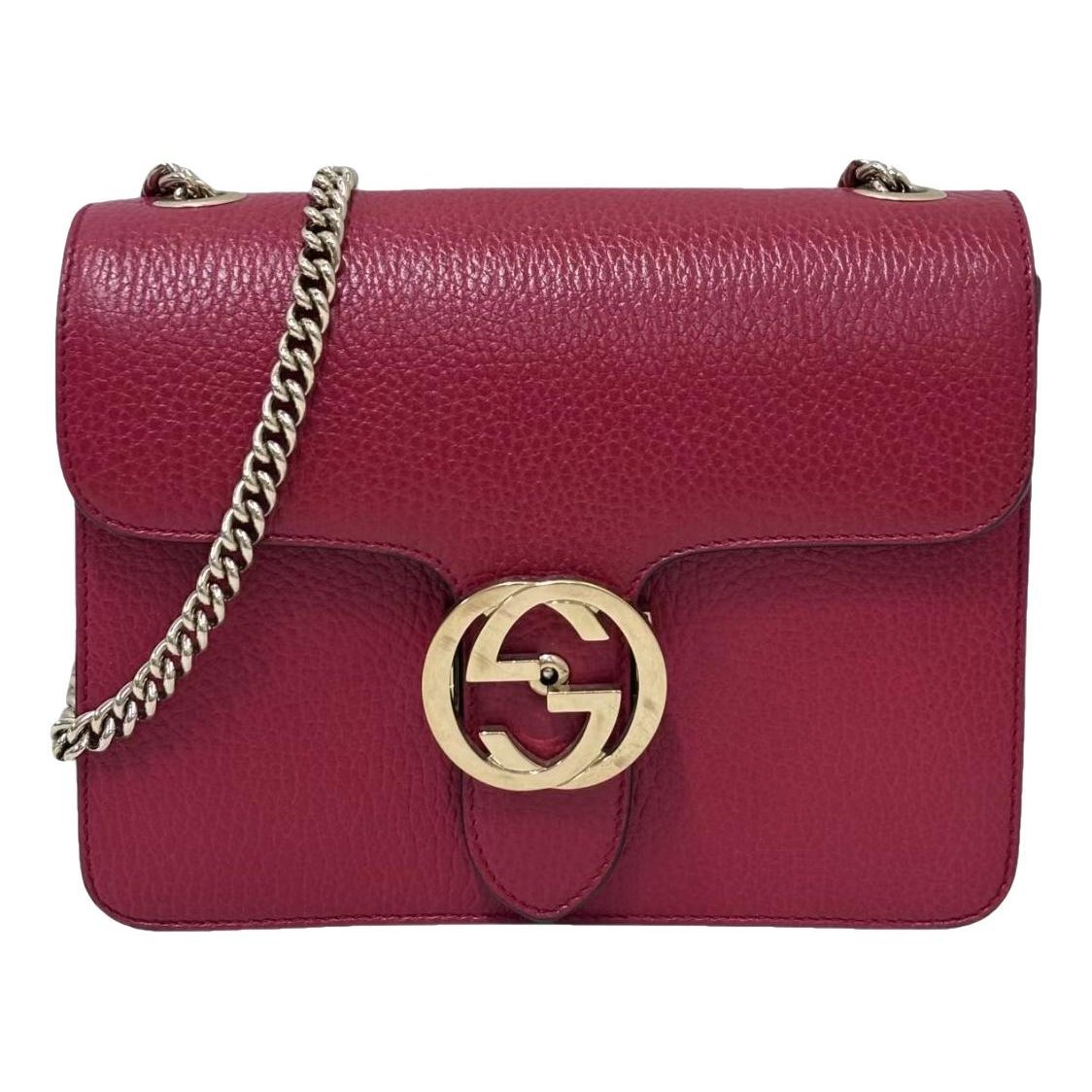 Interlocking leather handbag