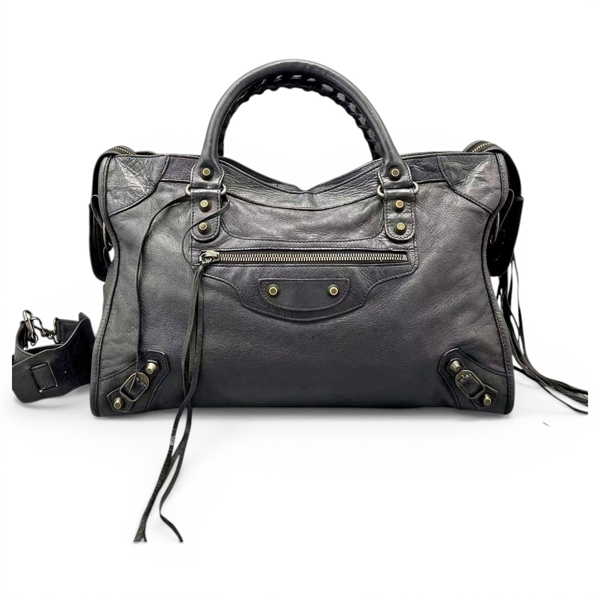 City leather handbag