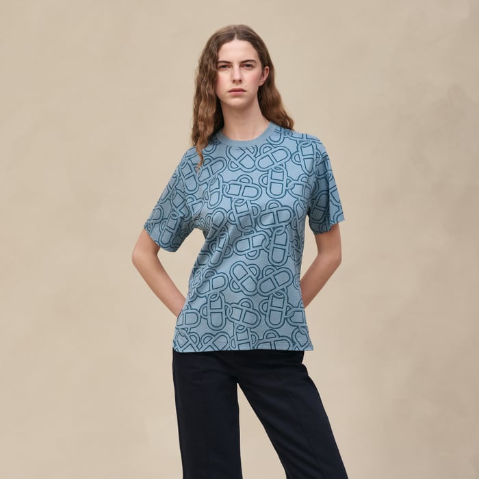 Bleu Adriatique "Maillon Equestre" Maxi T-shirt