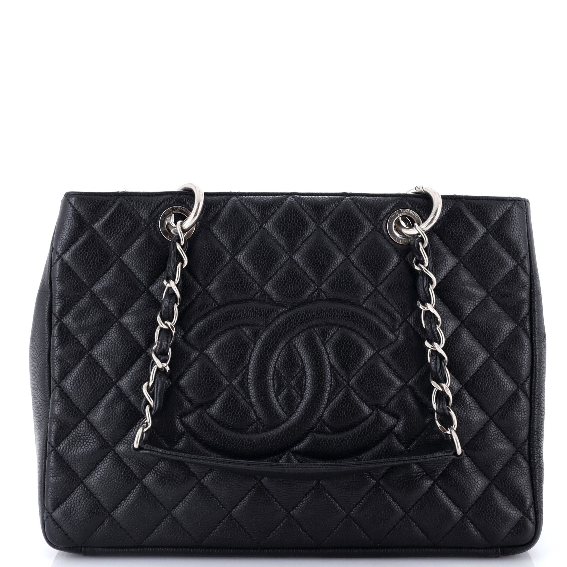 Grand Shopping Tote Quilted Caviar