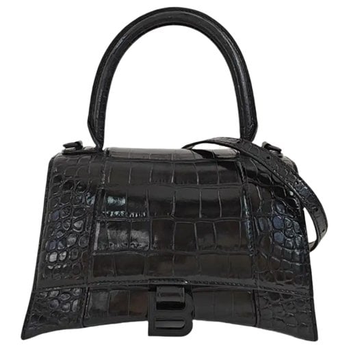 Hourglass leather handbag