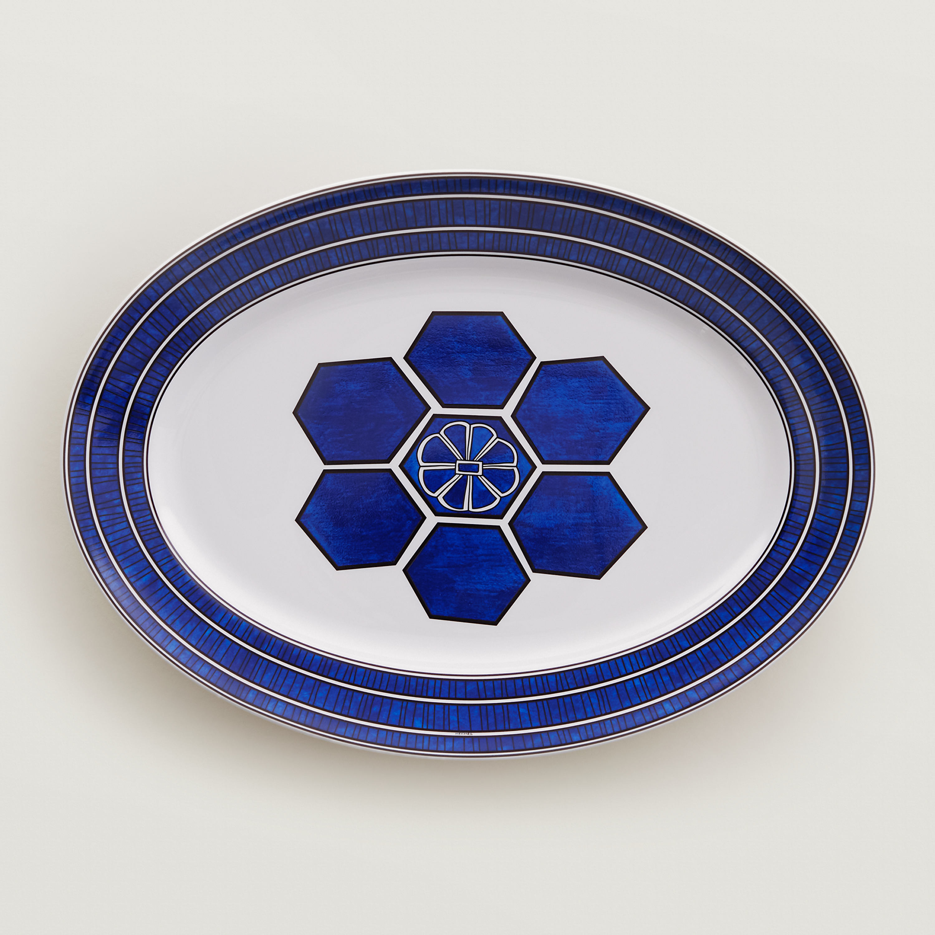 Bleus d'Ailleurs oval platter, large model