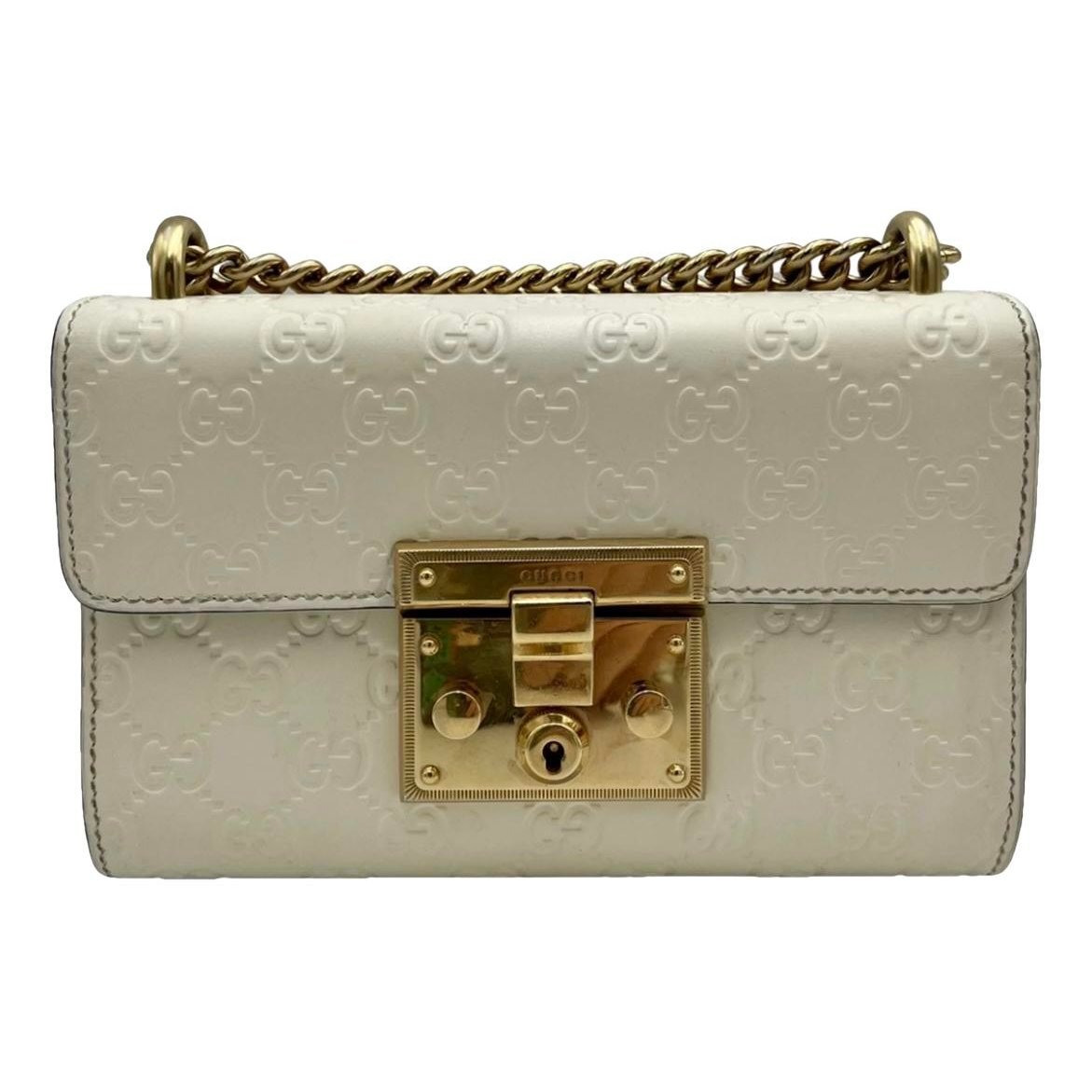 Padlock leather crossbody bag