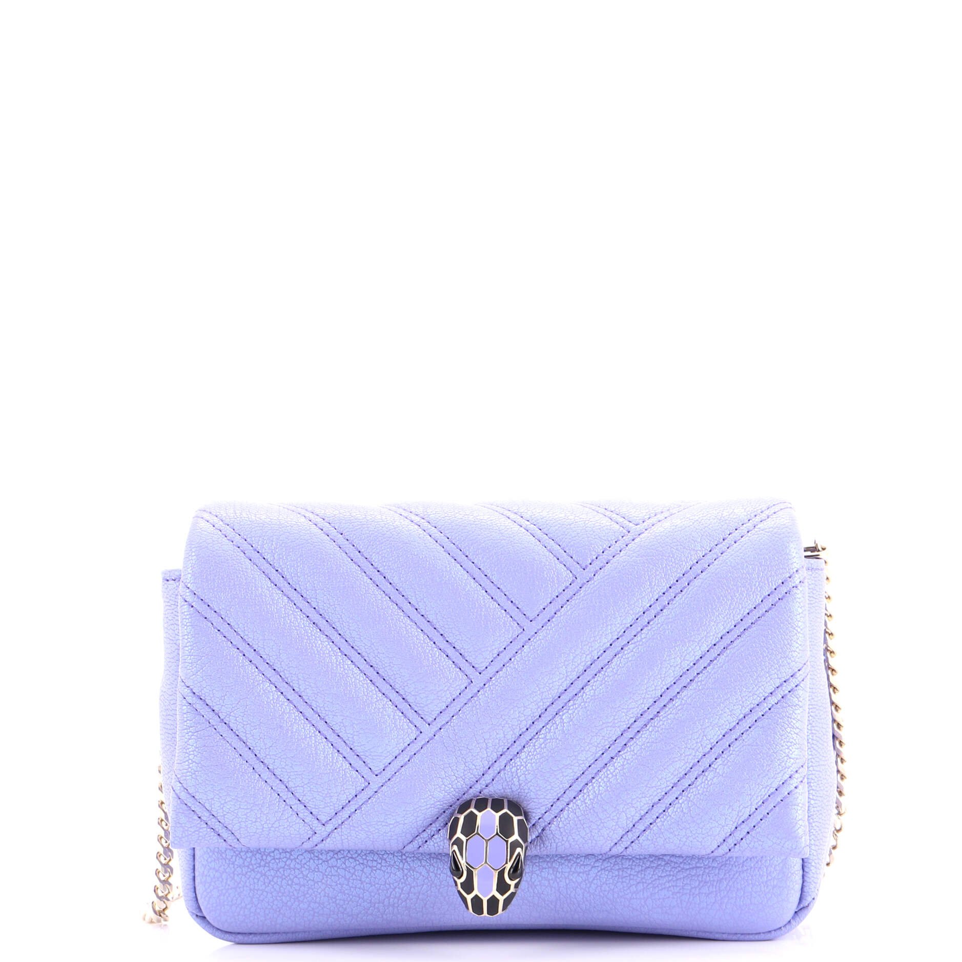 Bvlgari Serpenti Cabochon Shoulder Bag Diagonal Quilted Leather Mini