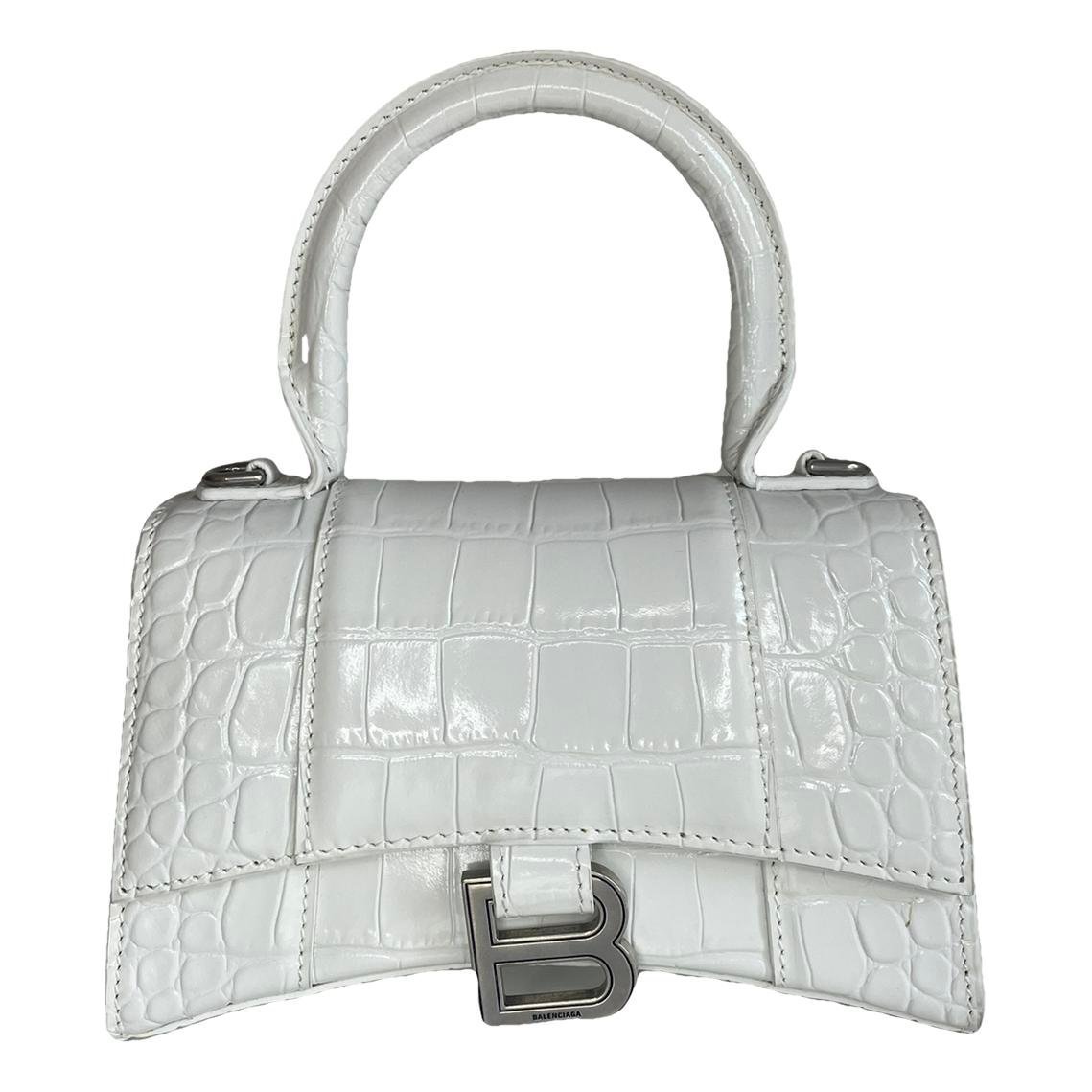 Hourglass leather handbag
