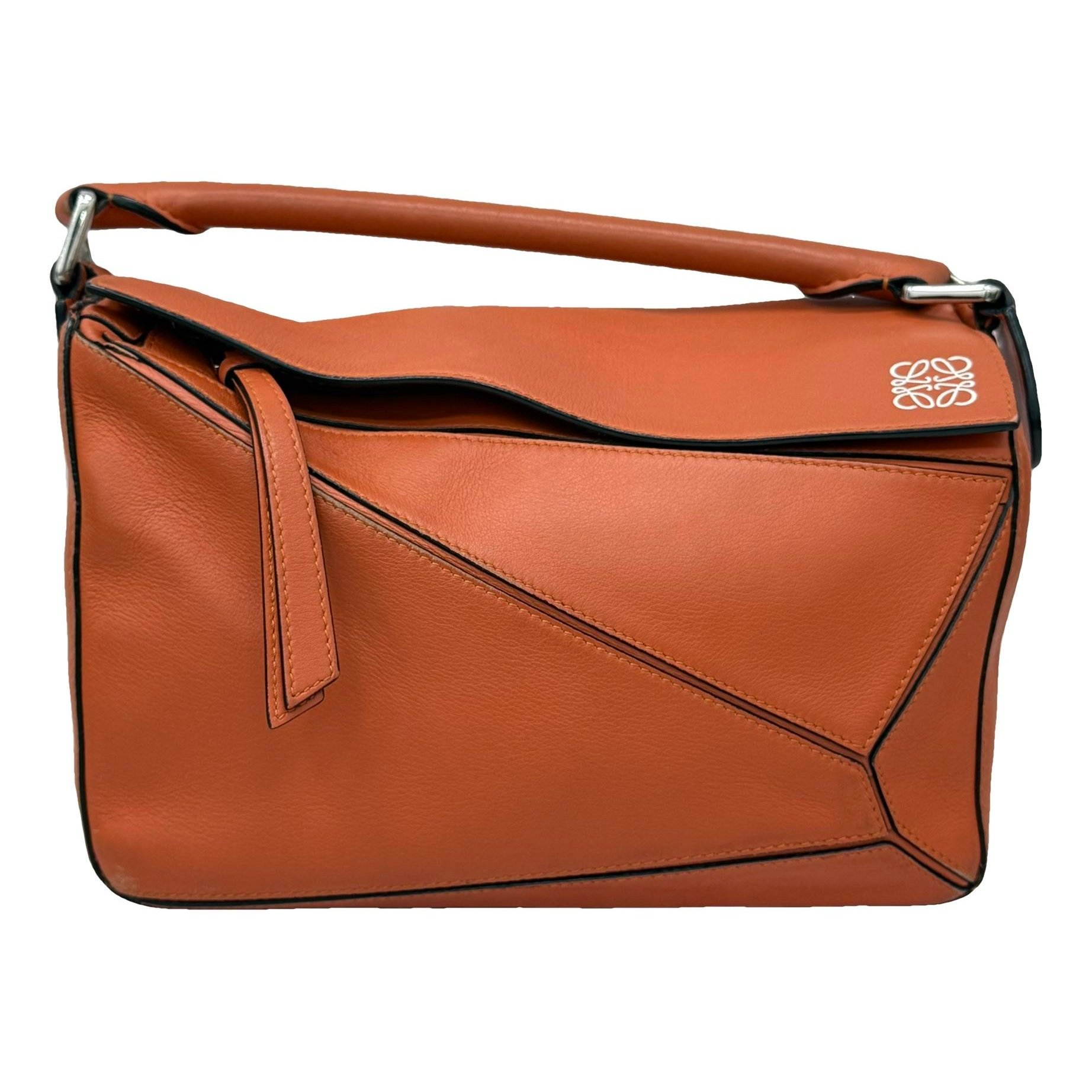 Puzzle leather handbag