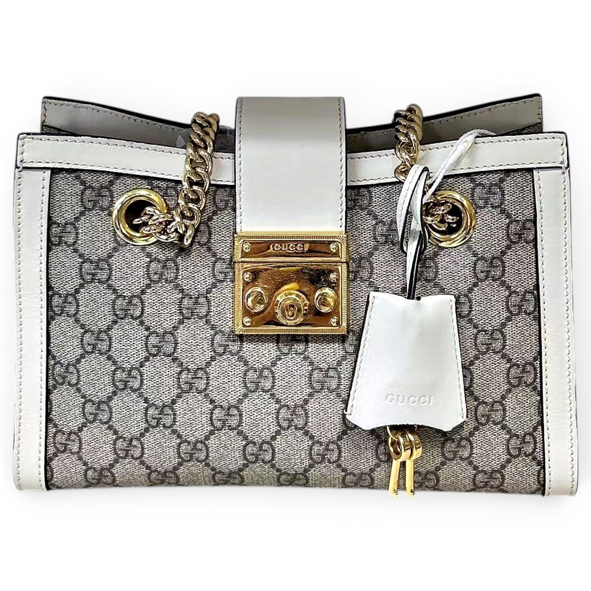 Padlock leather handbag