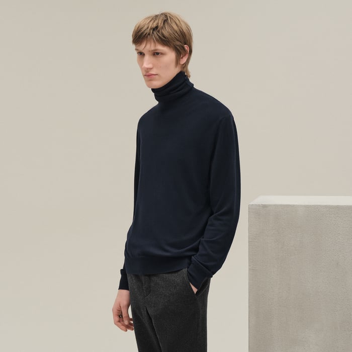 Marine "Detail H" Turtleneck Sweater