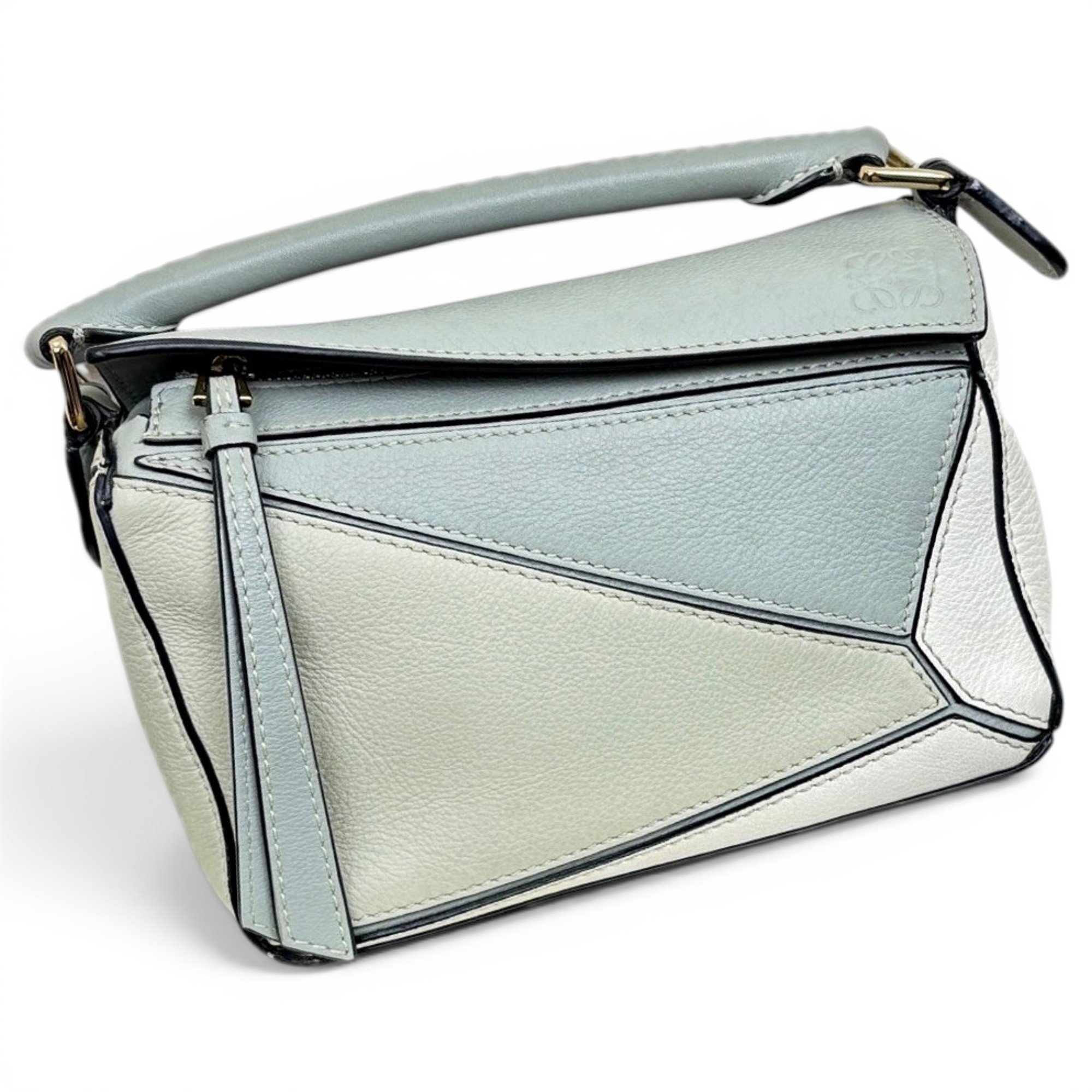 Puzzle leather handbag