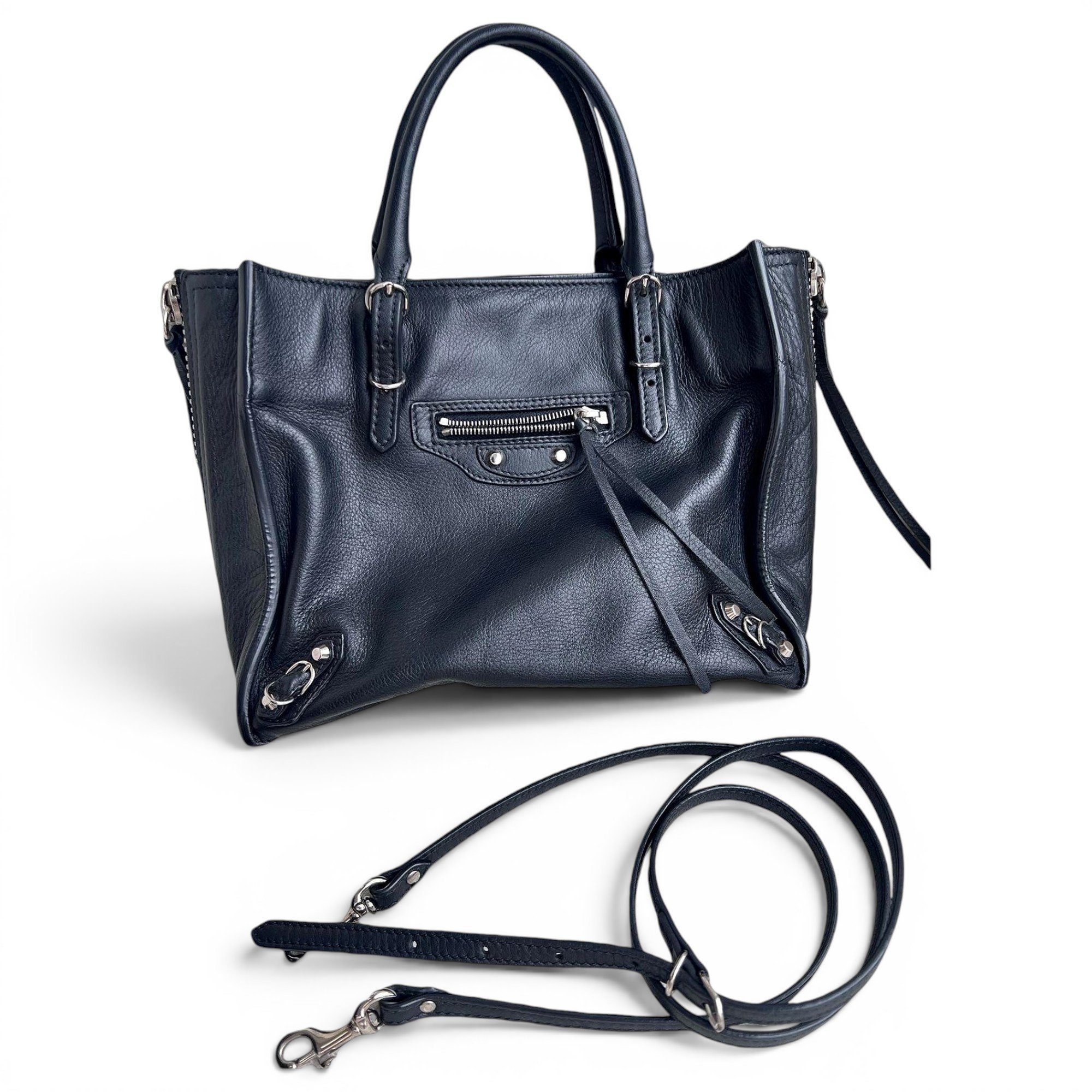 Papier leather handbag