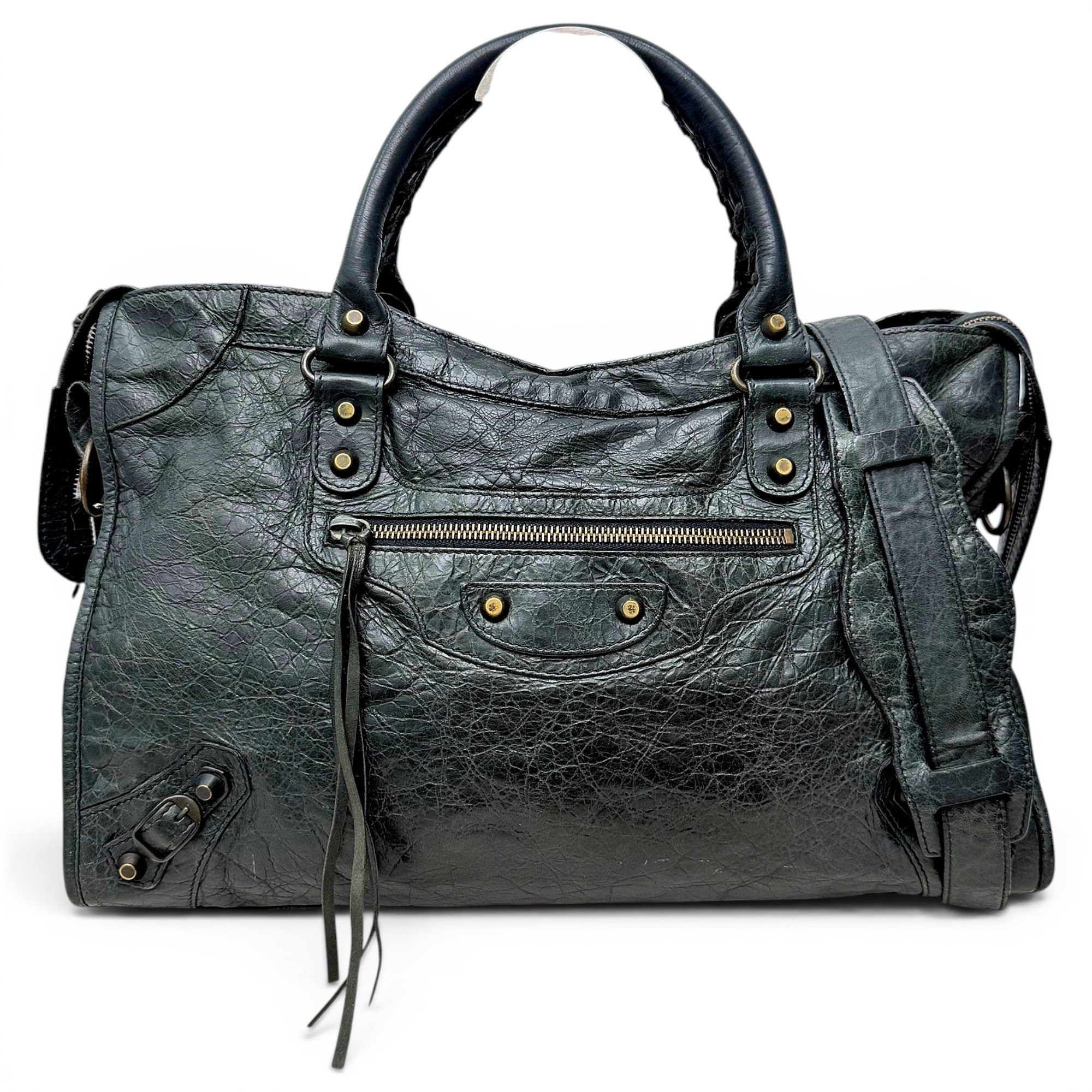 City leather handbag