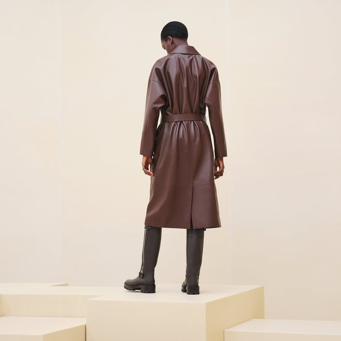 Brun Kilim Long Trench Coat