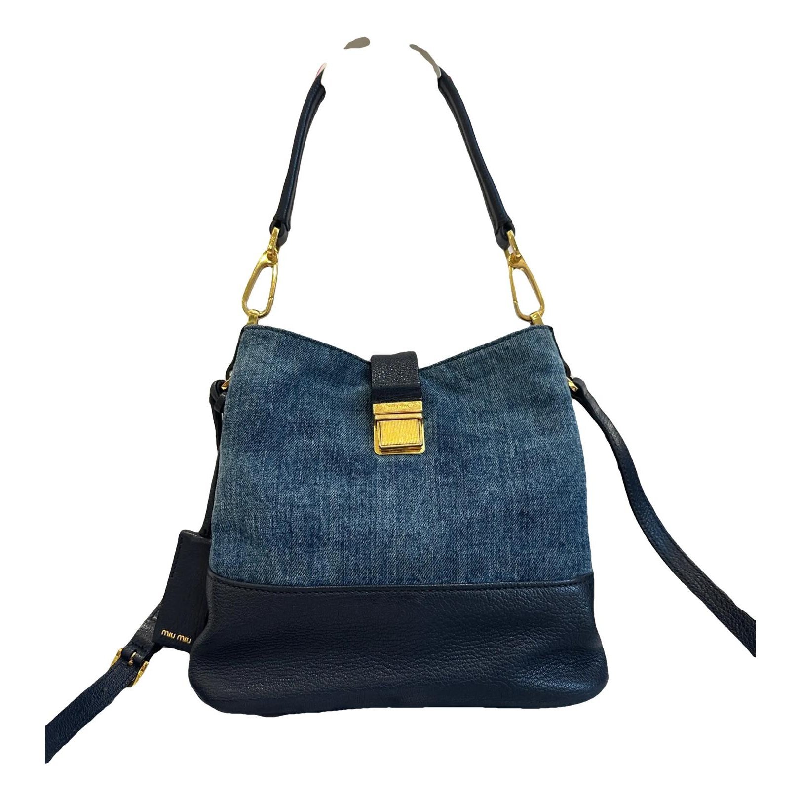 Madras leather crossbody bag
