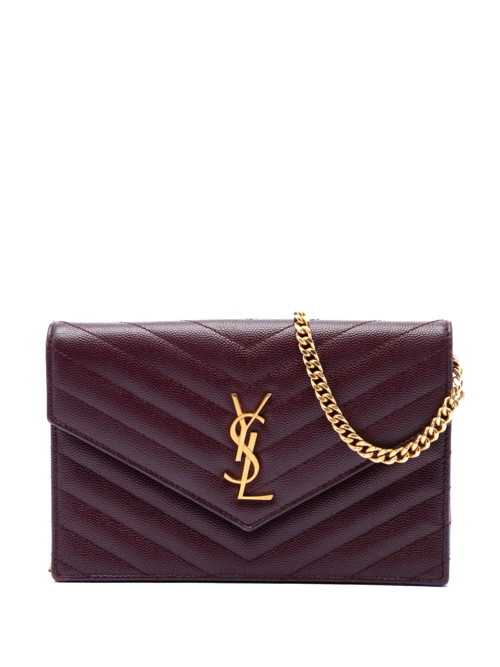 2018 Grain De Poudre Matelasse Chevron Monogram Chain Wallet crossbody bag