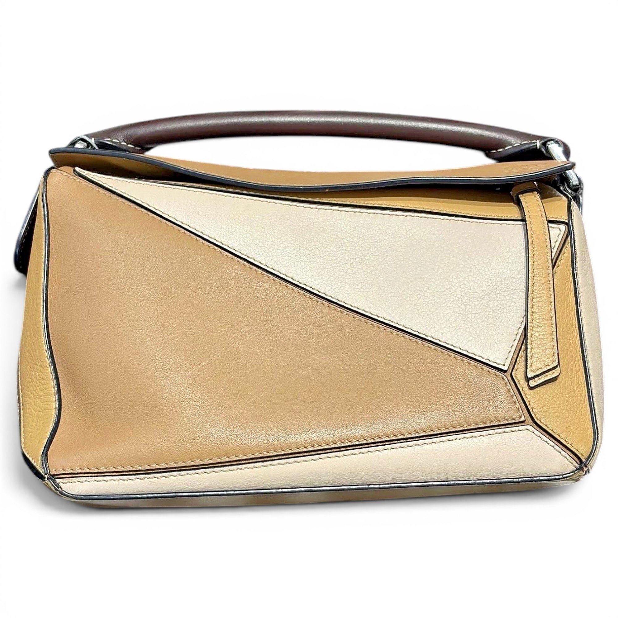 Puzzle leather handbag
