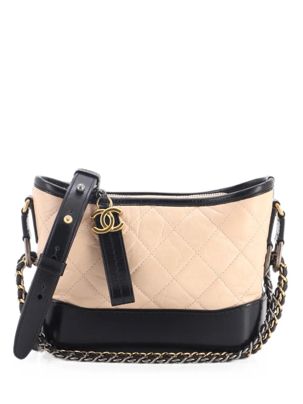 Chanel Bicolor Gabrielle Quilted Aged Calfskin Small hobo bag