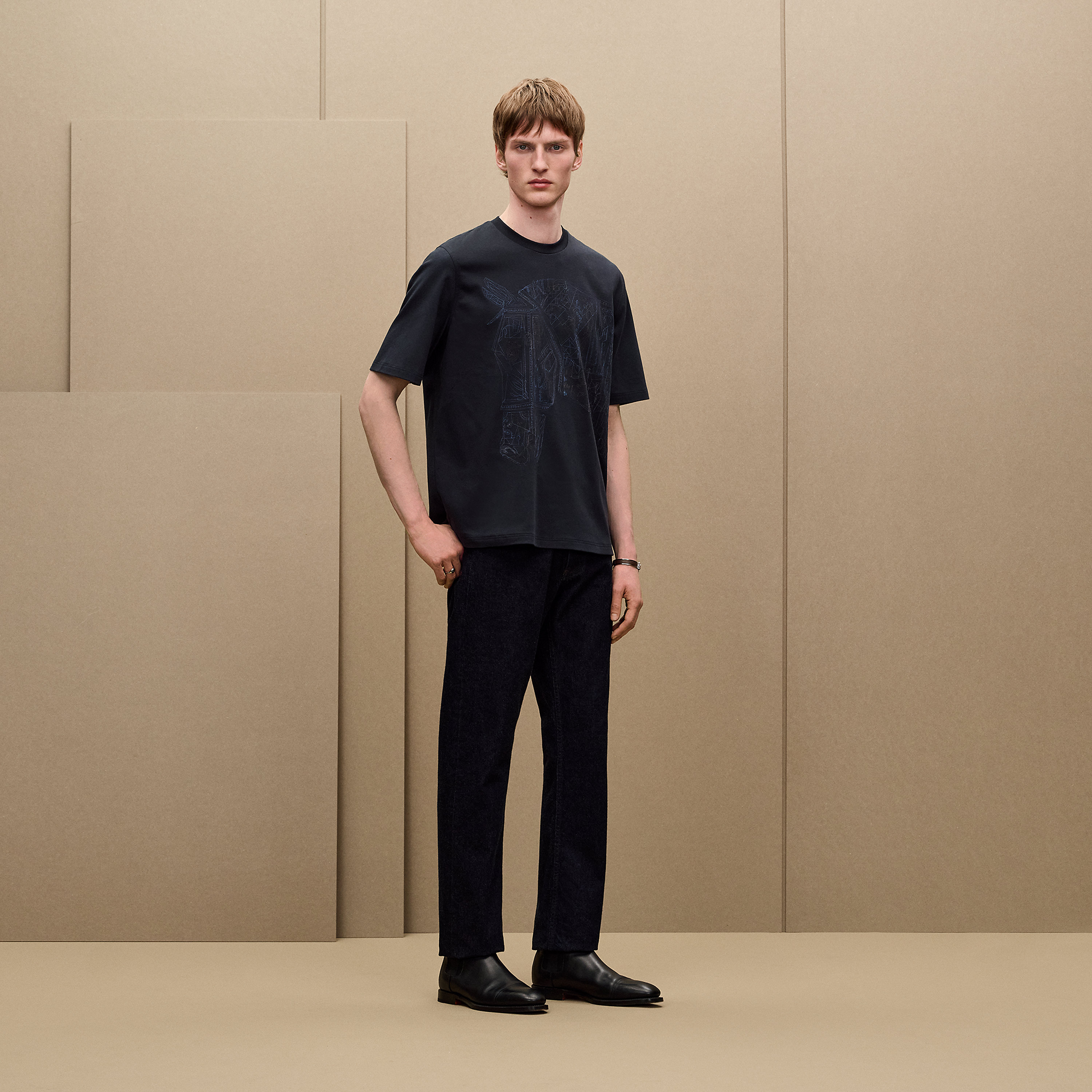 "Quadrige" embroidered t-shirt