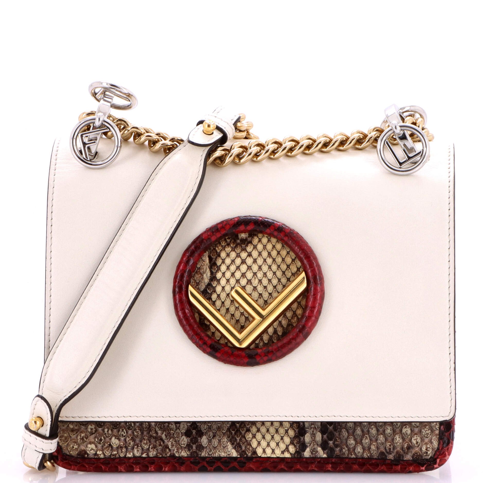 Kan I F Shoulder Bag Leather and Python Small