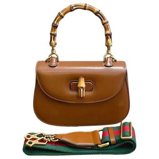Convertible Bamboo Top Handle leather handbag
