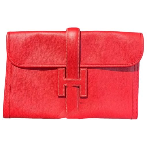 Jige leather clutch bag