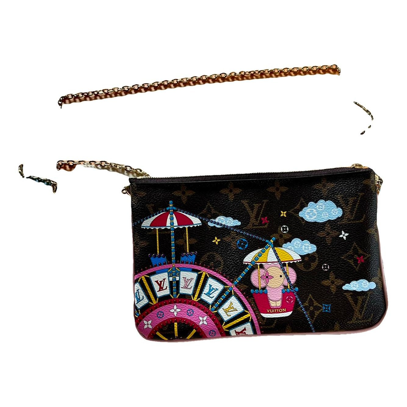 Double zip cloth crossbody bag