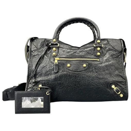 City leather handbag
