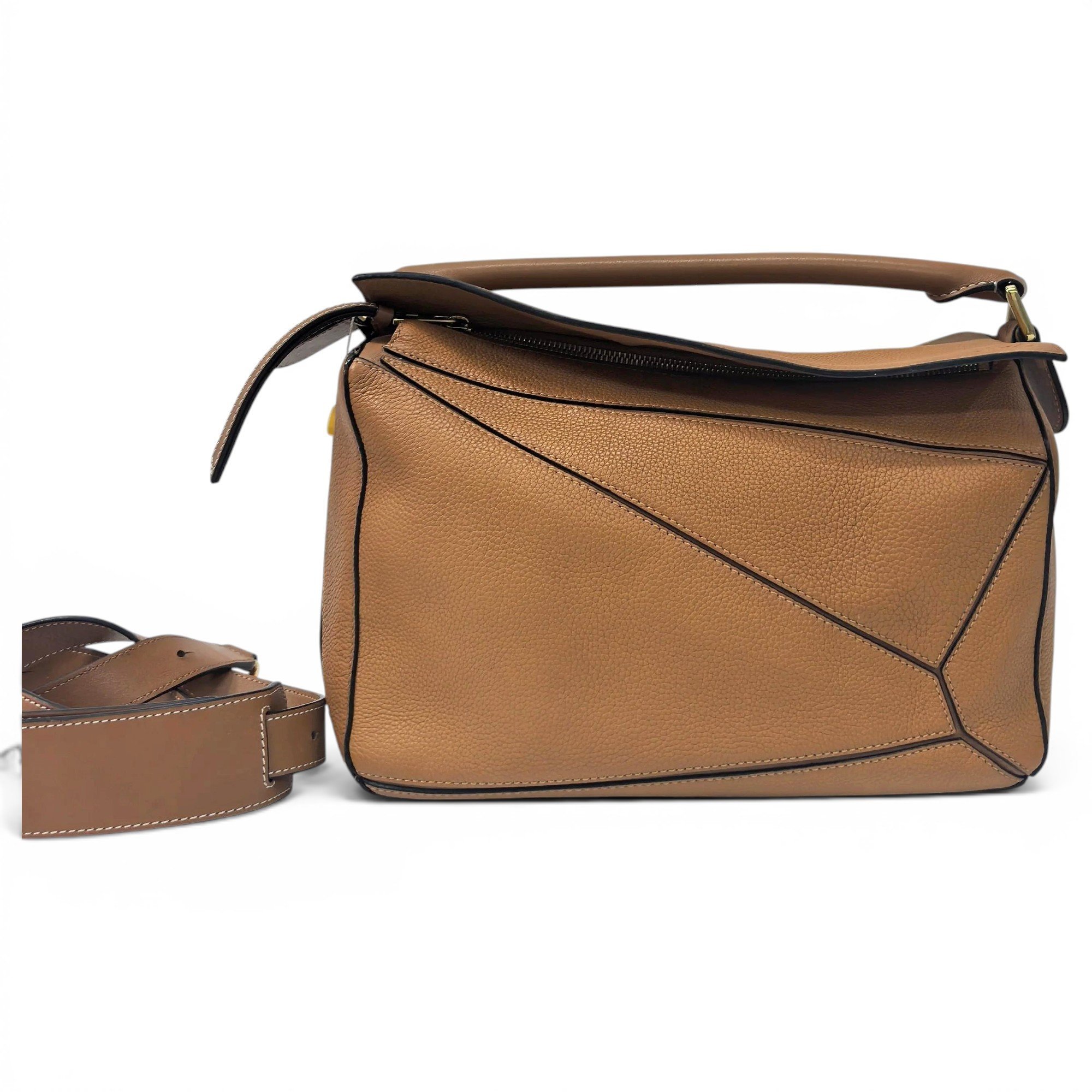 Puzzle leather crossbody bag