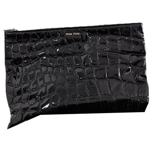 Patent leather clutch bag