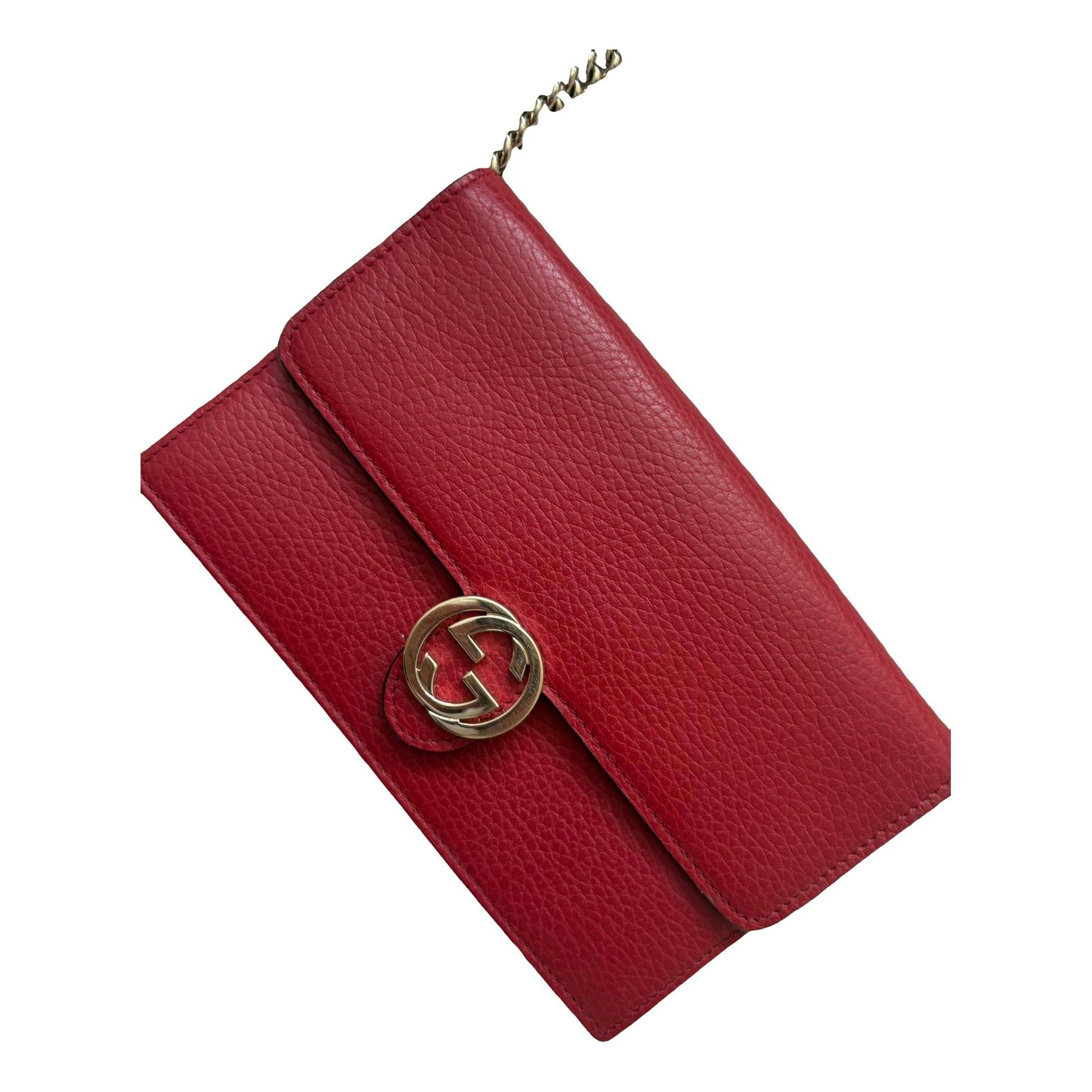 Interlocking leather clutch bag