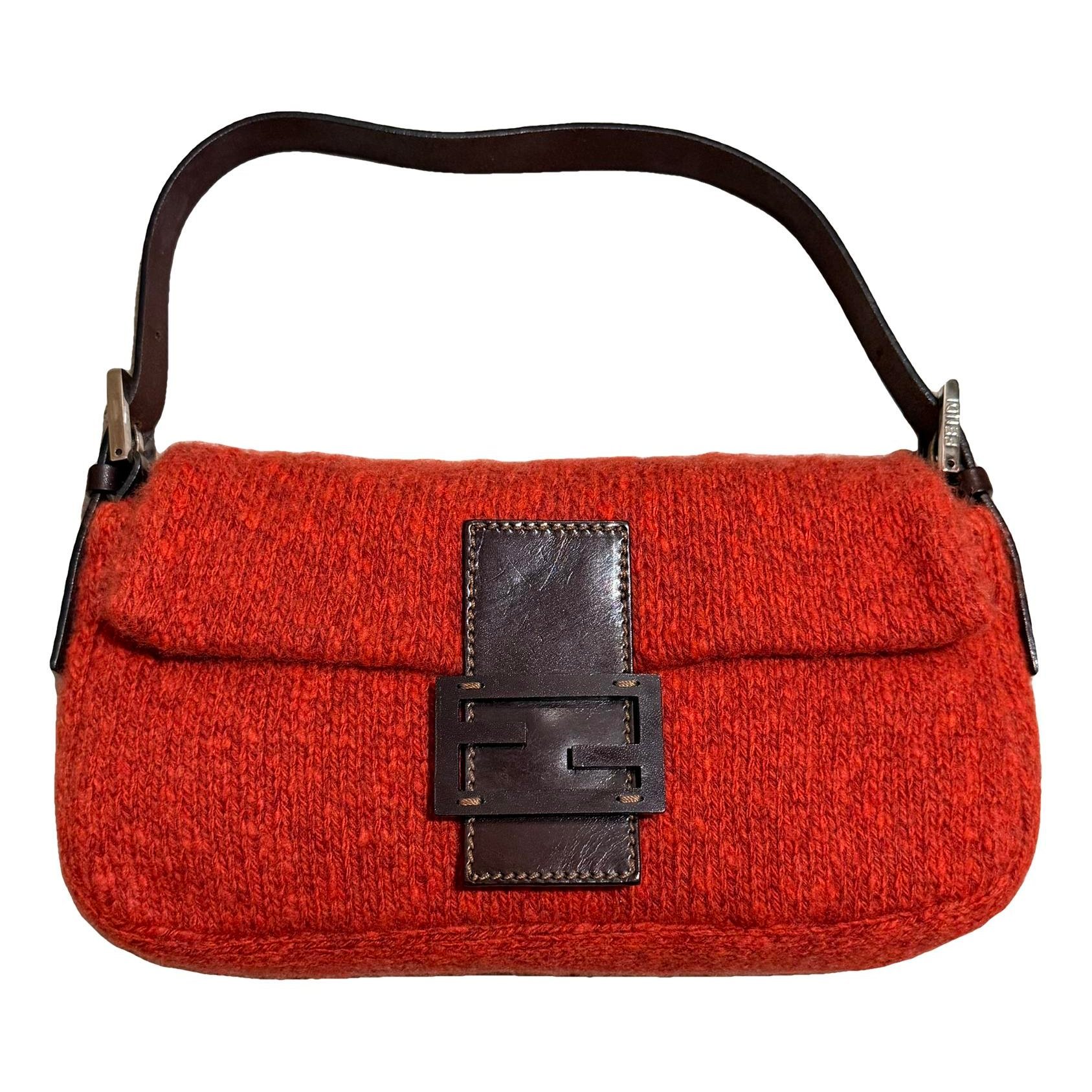 Baguette wool handbag