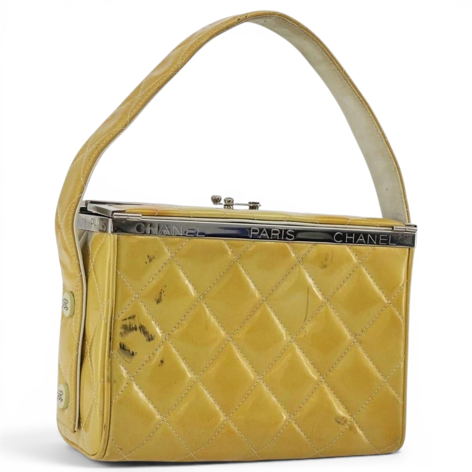 Vanity patent leather handbag