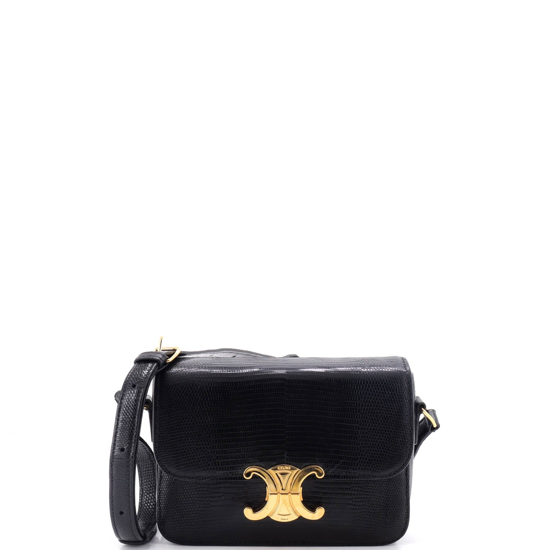 Triomphe Shoulder Bag Lizard Teen