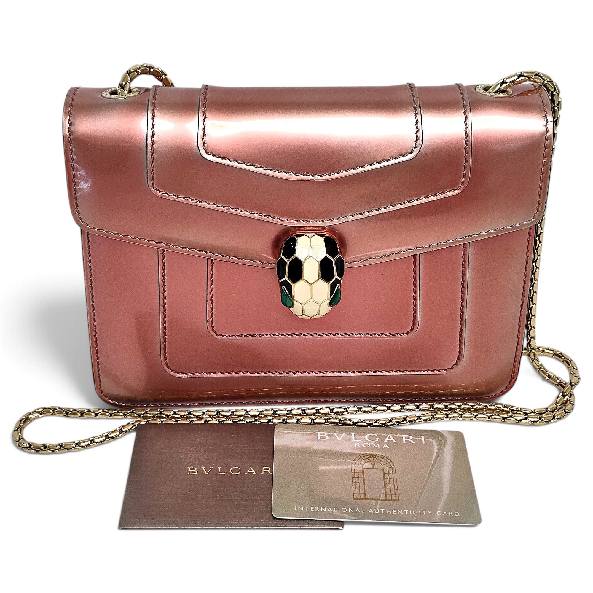 Serpenti patent leather handbag