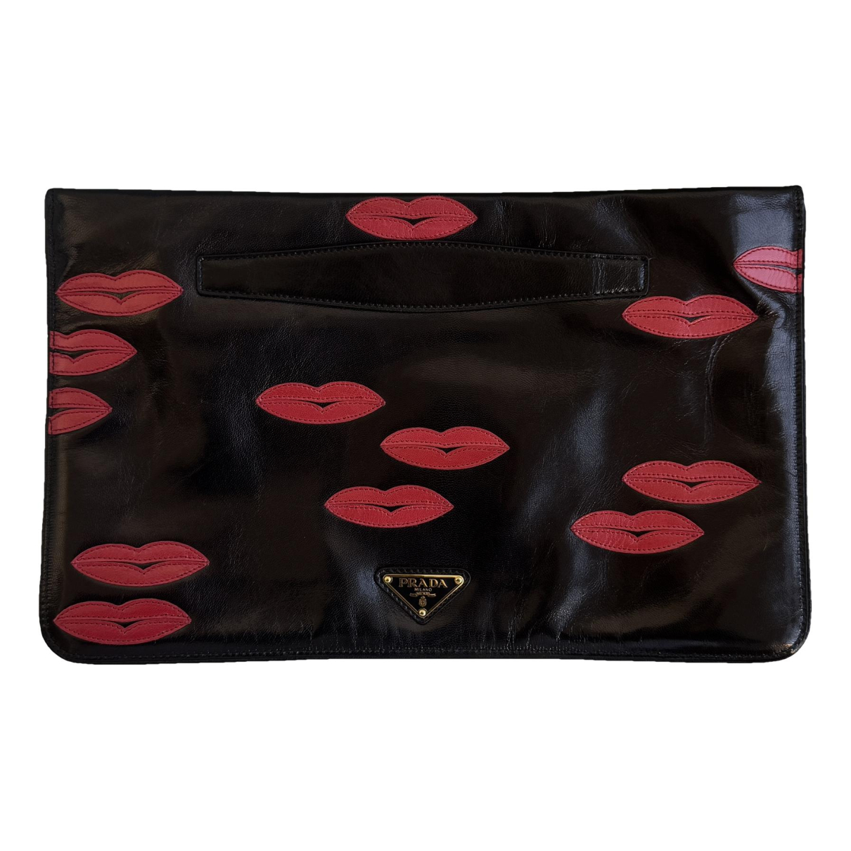 Leather clutch bag