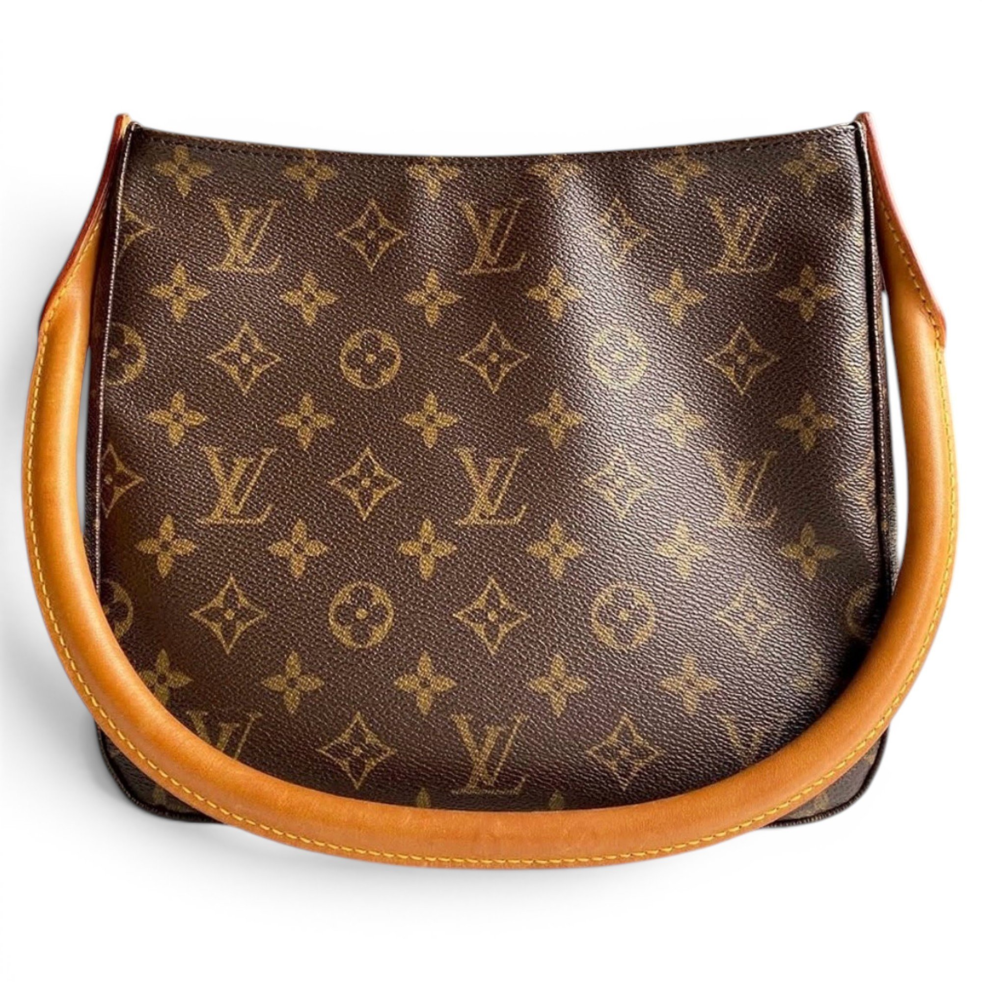 Looping leather handbag