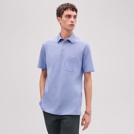 "H" embroidered buttoned polo shirt