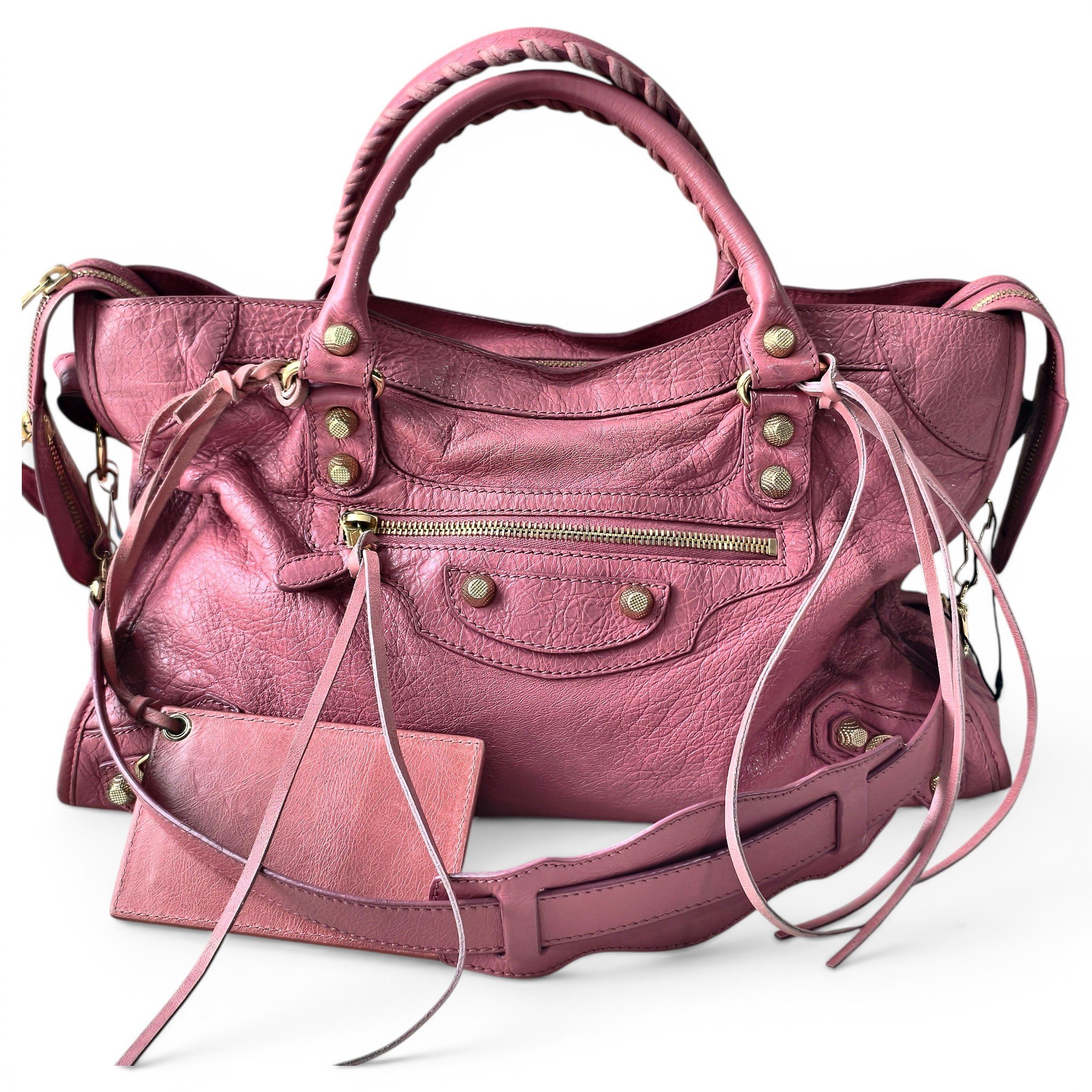City leather handbag