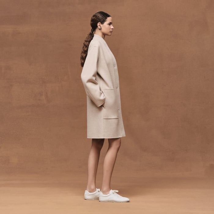 Beige Naturel Cardigan Coat