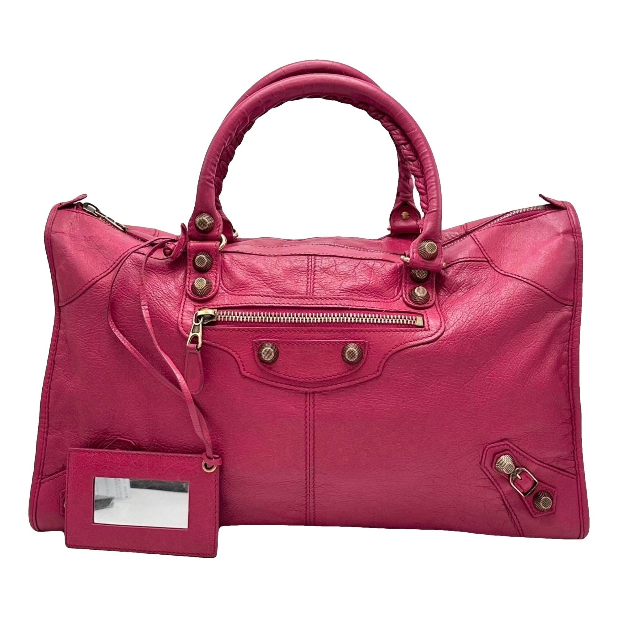 City leather handbag