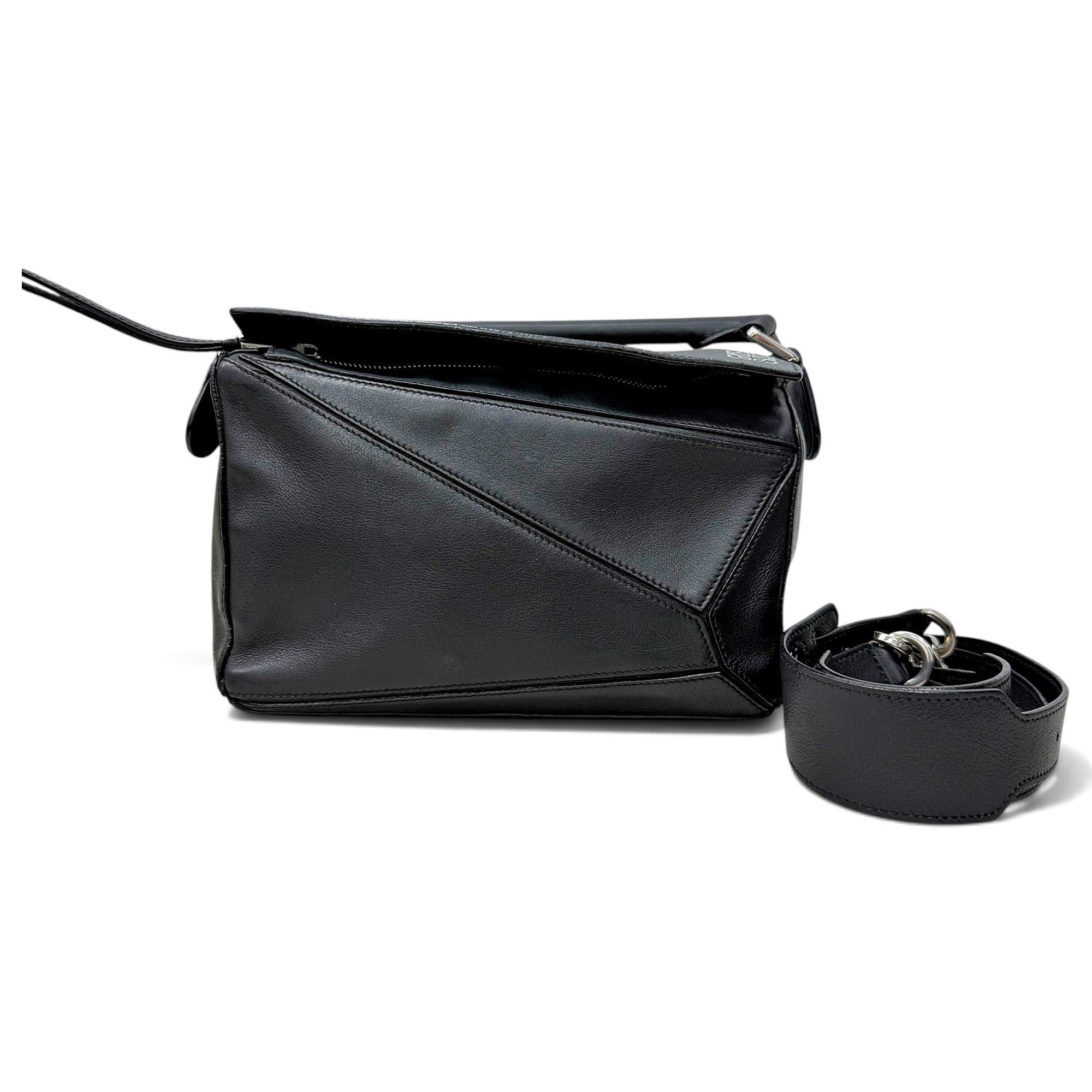 Puzzle leather handbag
