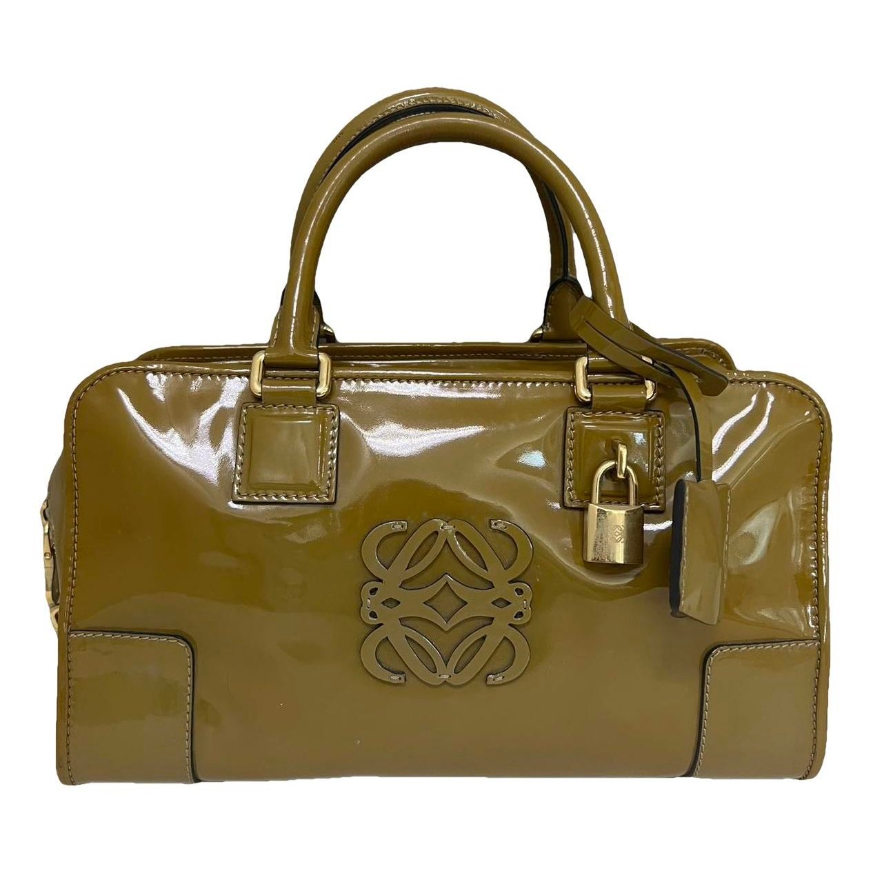 Amazona patent leather handbag