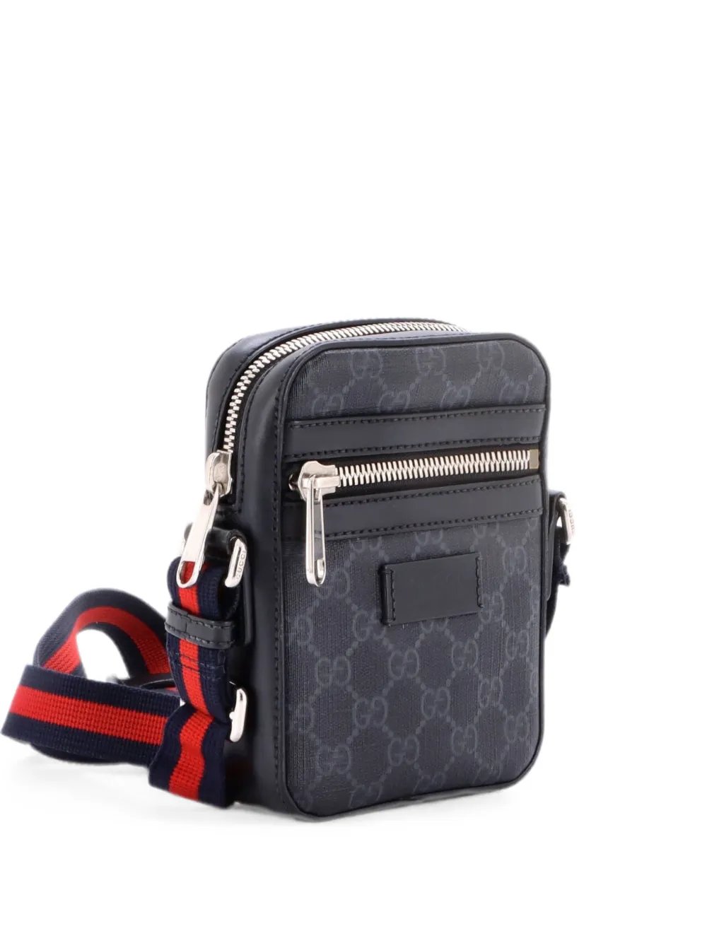 Web Strap Front Zip Messenger Bag GG Coated Canvas Mini crossbody bag