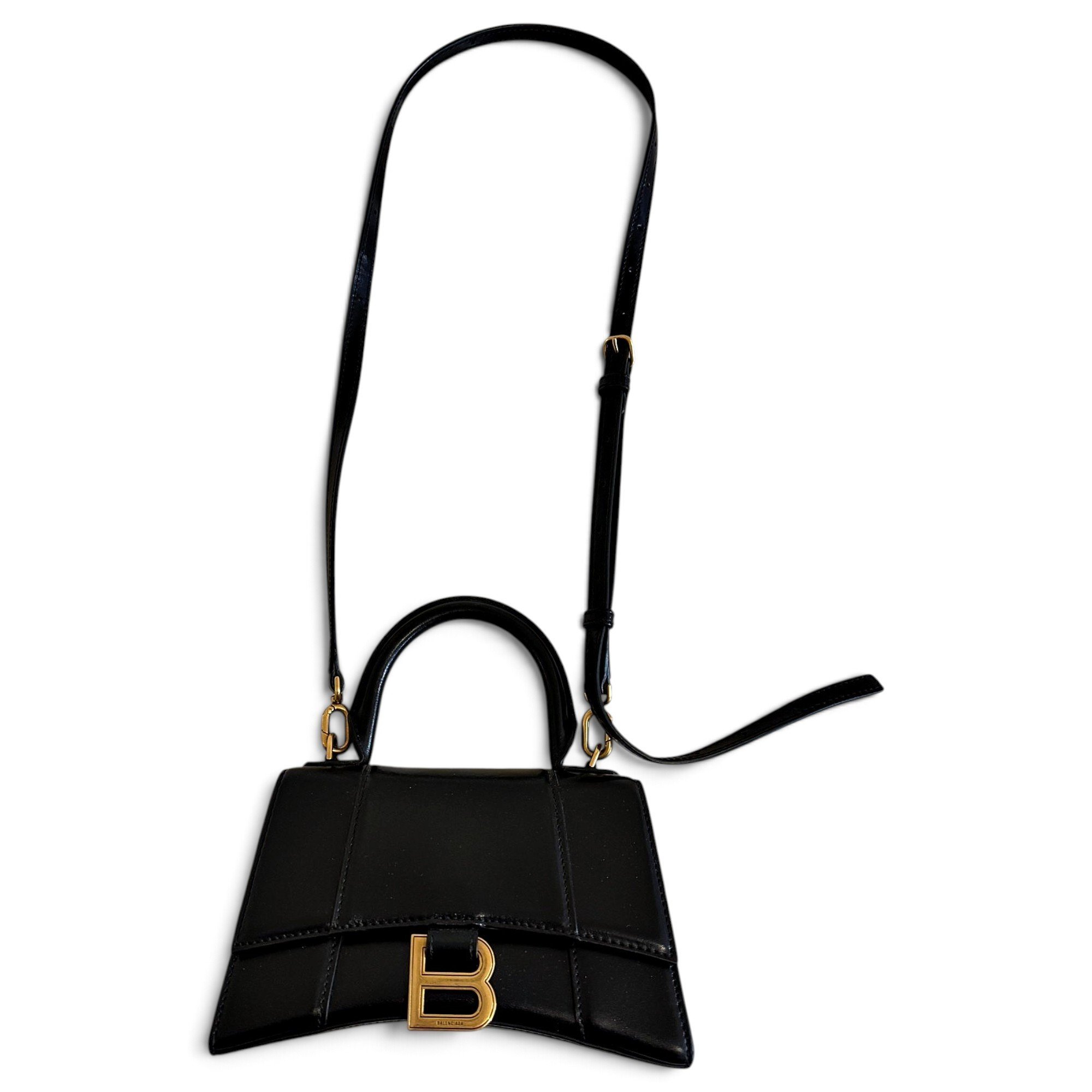 Hourglass leather handbag