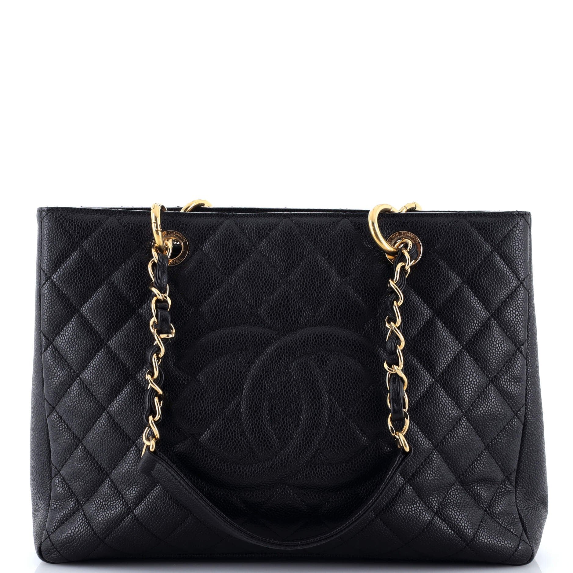 Grand Shopping Tote Quilted Caviar