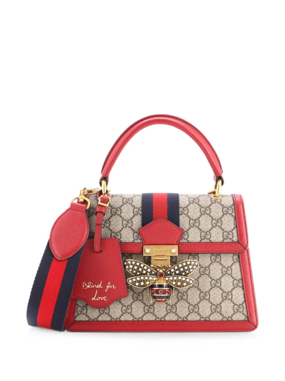 Queen Margaret Top Handle Bag GG Coated Canvas with Leather Small satchel